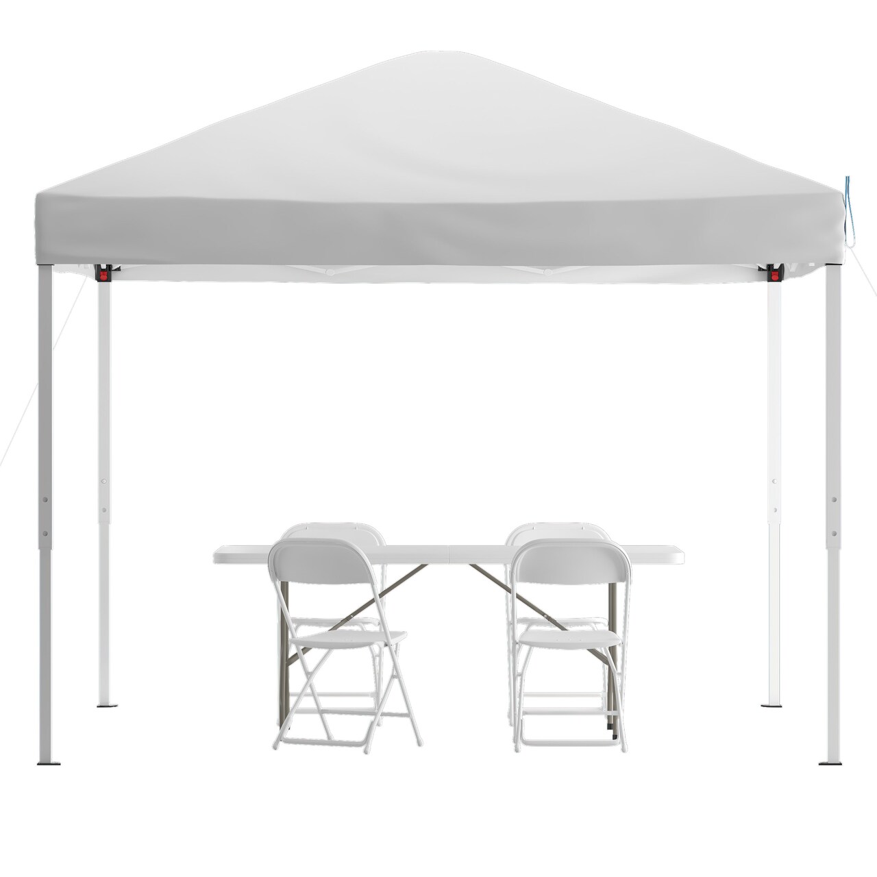 Emma and Oliver Outdoor Event/Tailgate Set with Pop Up Event Canopy with Carry Bag, Bi-Fold Table and 4 Folding Chairs